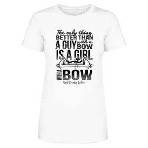 A Girl With A Bow Black Print Front Apparel