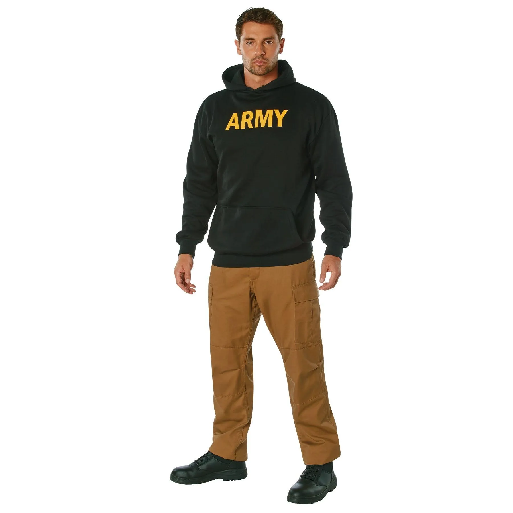 Army Printed Pullover Hoodie - Black