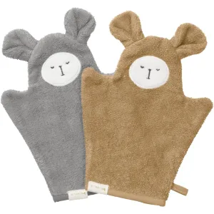 Bath Mitts - Bear - 2 pack - Caramel Mix