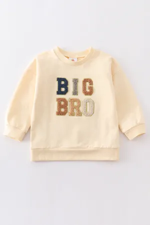 Beige BIG BRO french knot  sweatshirt