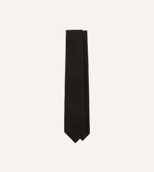 Black Pure Cashmere Solid Tipped Tie