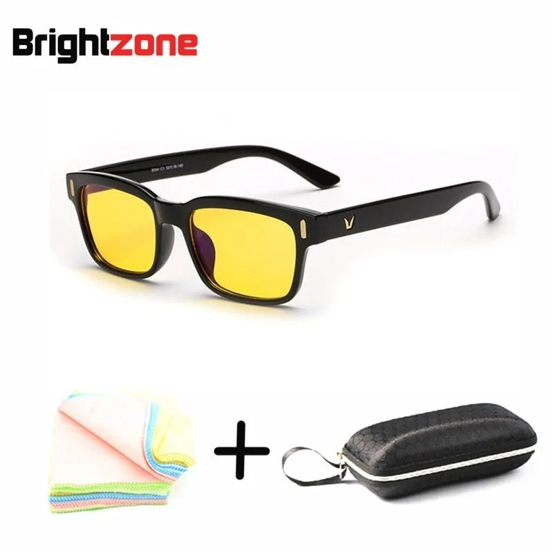 Brightzone Unisex Full Rim Rectangle Tr 90 Gaming Eyeglasses 22k