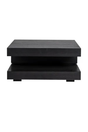 C-Shape Black Oak Coffee Table | OROA Oakura