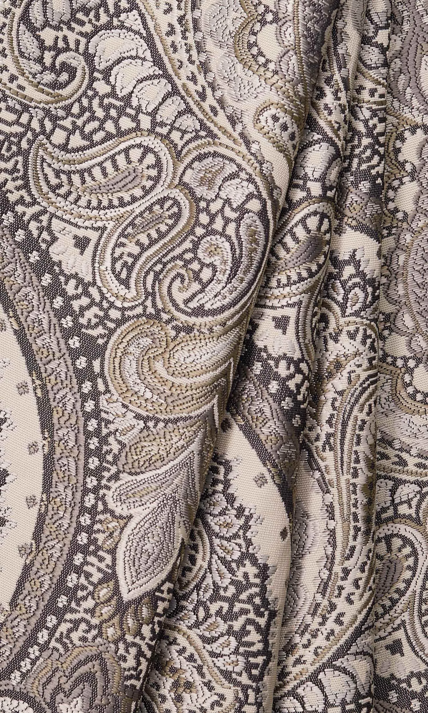 'Digital Damask' Fabric by the Metre (Gray/ Beige/ Charcoal)