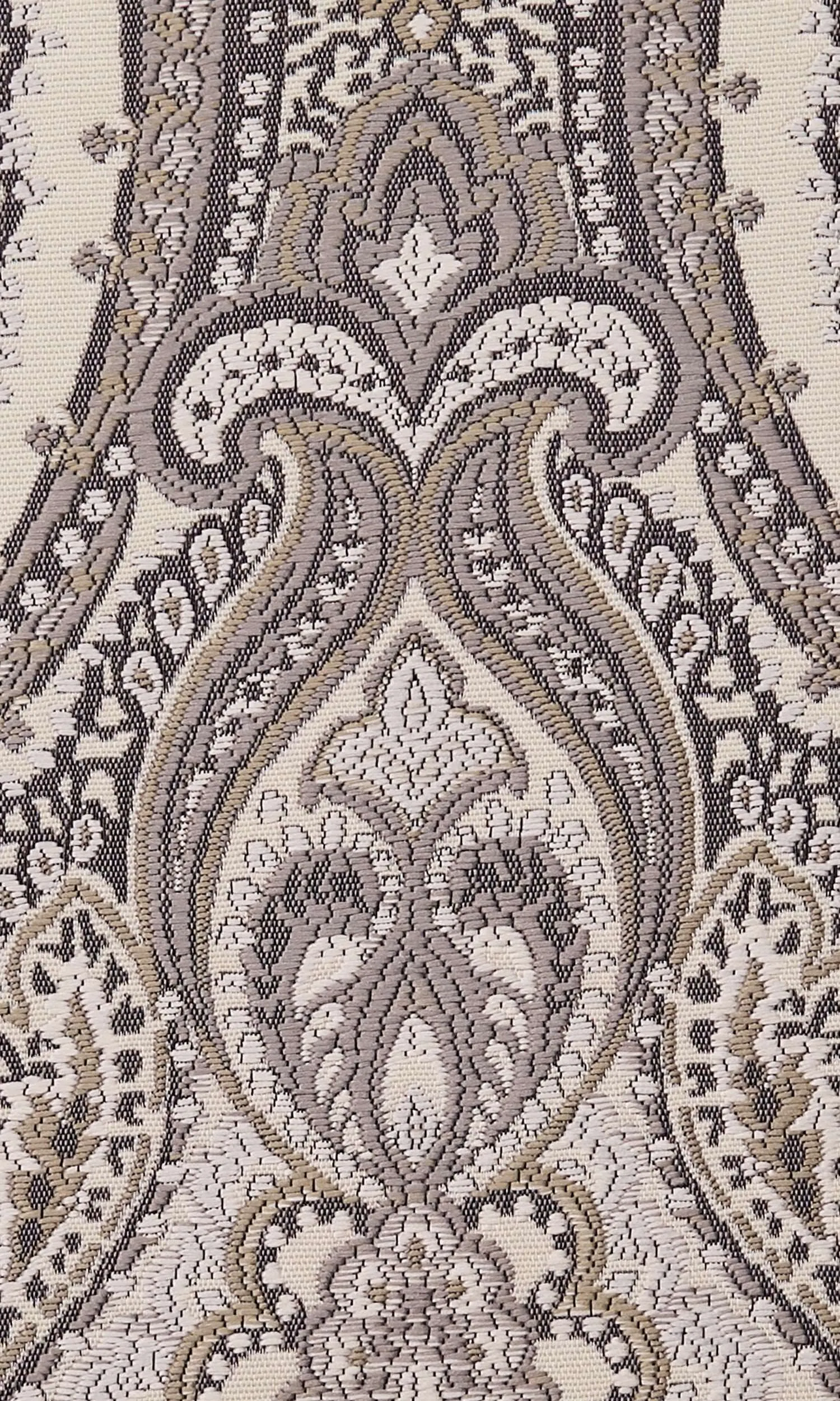 'Digital Damask' Fabric by the Metre (Gray/ Beige/ Charcoal)