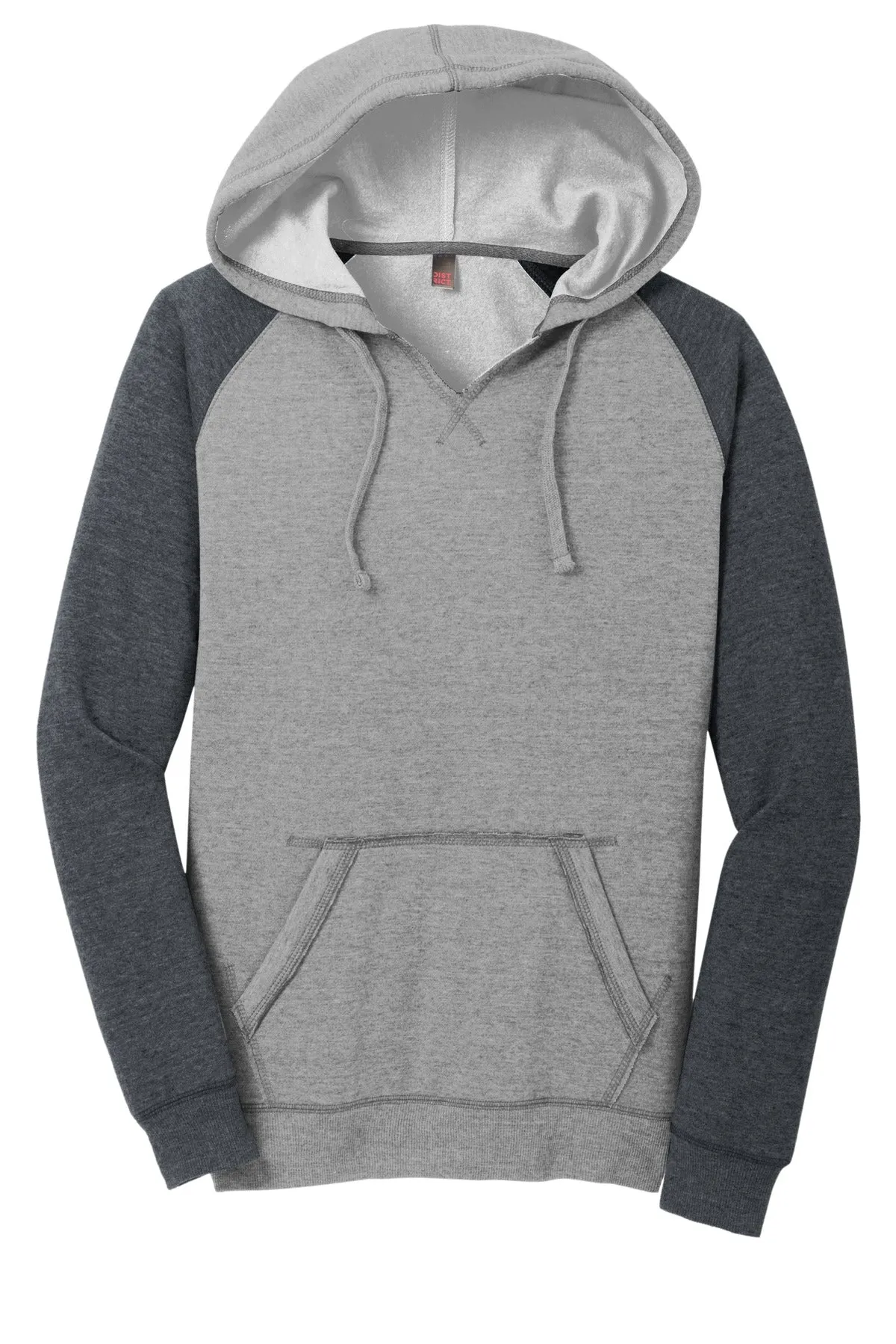 District Women's Lightweight Fleece Raglan Hoodie.  DT296