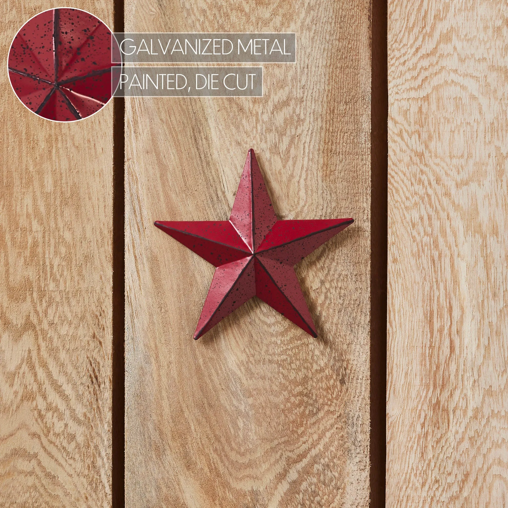 Faceted Metal Star Burgundy Wall Hanging 4x4