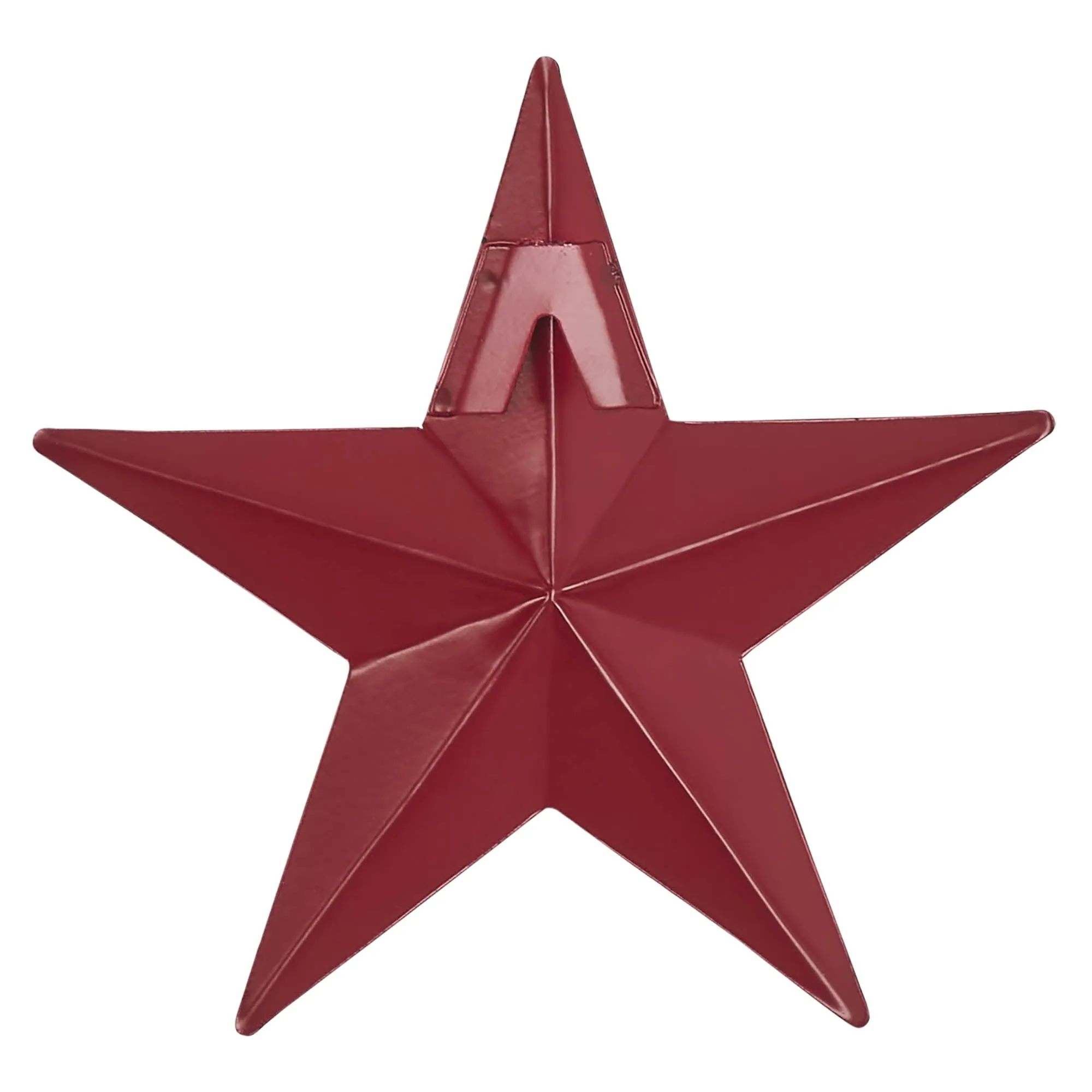 Faceted Metal Star Burgundy Wall Hanging 4x4