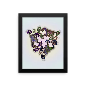 FROGS CIRCLE Framed poster