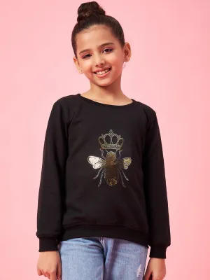 Girls Graphic Printed Pullover Sweatshirt