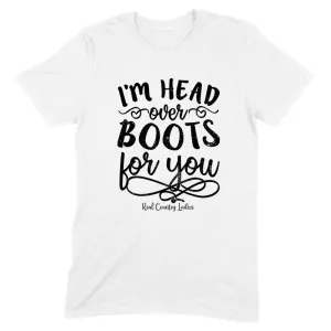 I'm Head Over Boots For You Black Print Front Apparel