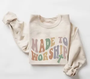 Made To Worship Psalm 95:1 Sweatshirt, Christian Sweatshirt, Christian Gift Crewneck, Christian Apparel, Faith Sweatshirts/Hoodies