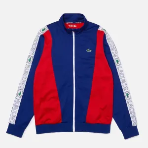 Men's Lacoste Sport Zip Up Track Jacket Blue Red