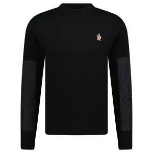 MONCLER CREW NECK KNIT SWEATSHIRT BLACK