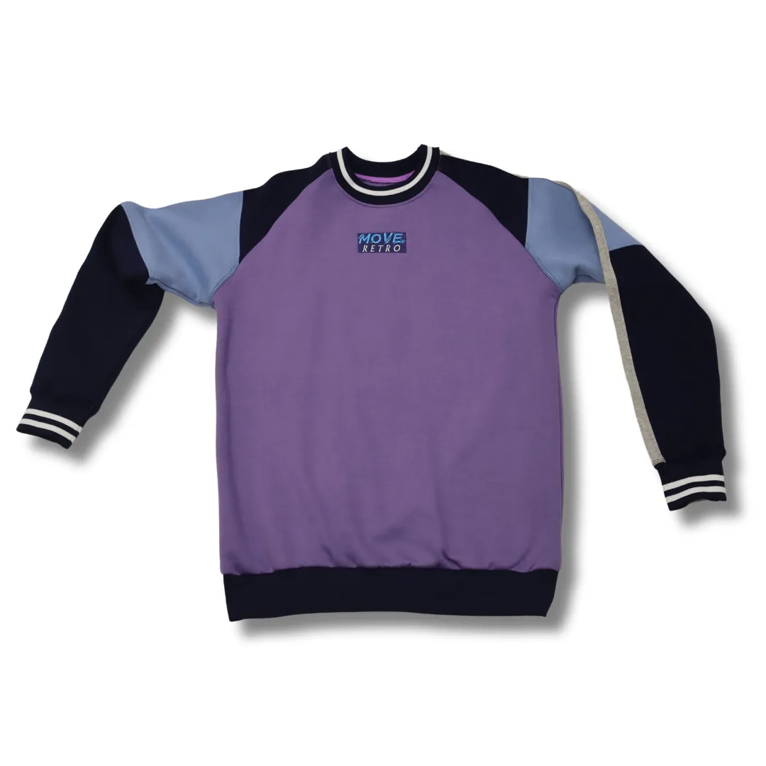 MOVE Retro Sweatshirt - Purply, Sky Blue & Navy