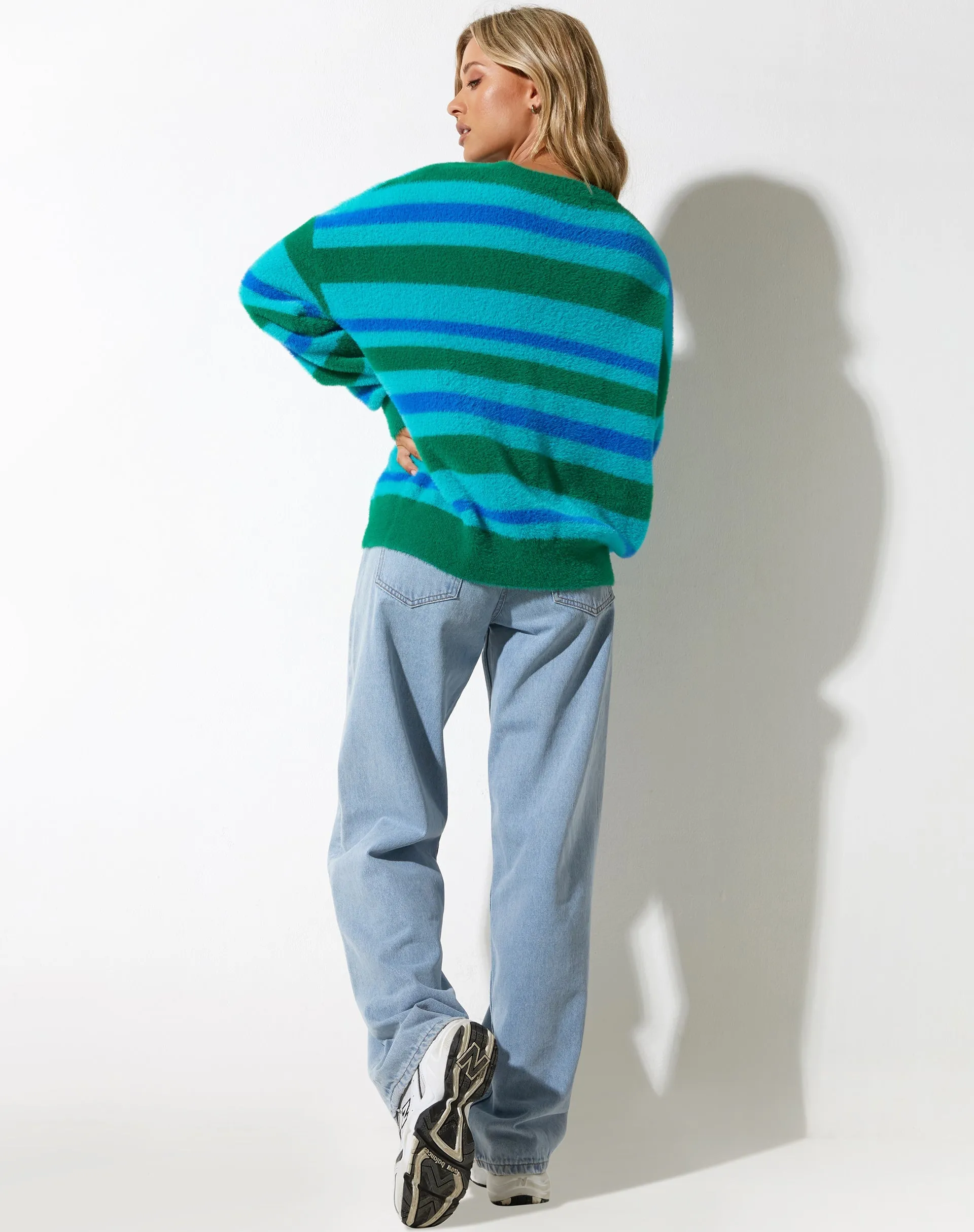 Namari Jumper in Fluffy Yarn Turquoise