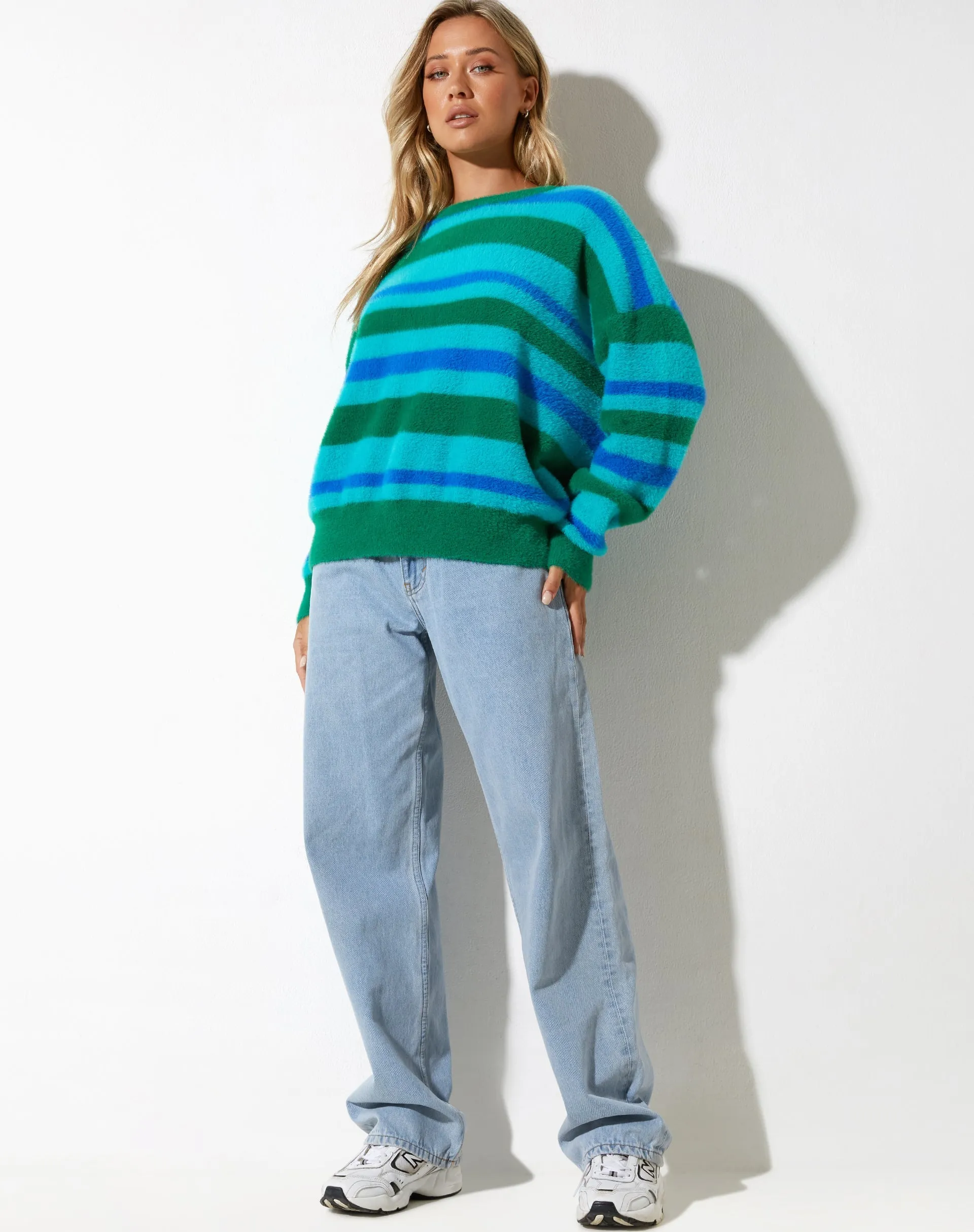 Namari Jumper in Fluffy Yarn Turquoise