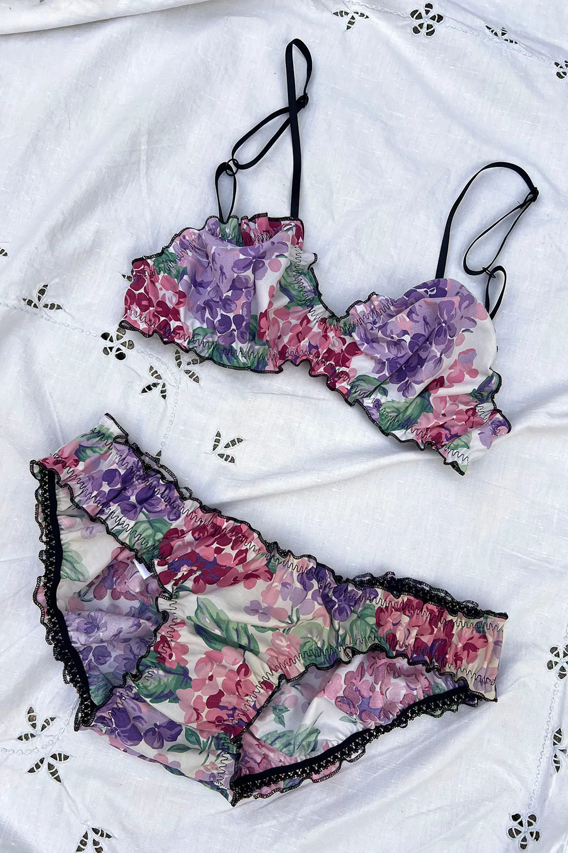 Oleander Bralette in Hydrangea Print