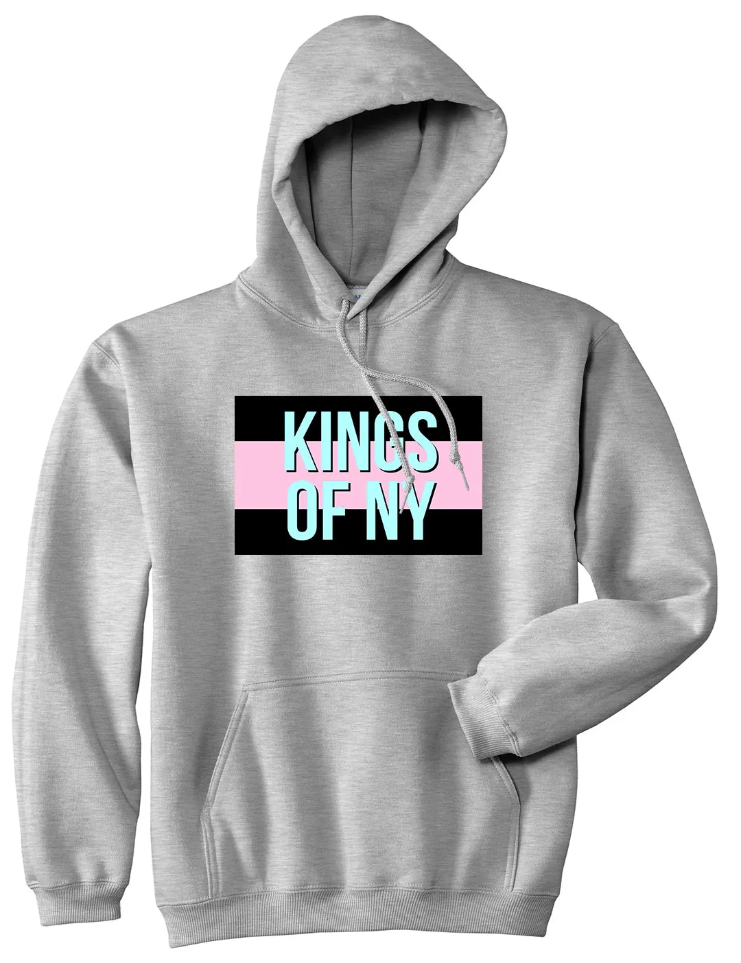 Pink And Blue Flag Logo Mens Pullover Hoodie