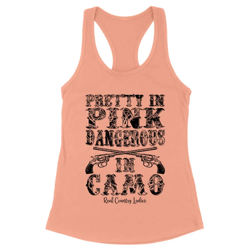 Pretty In Pink Dangerous In Camo Black Print Front Apparel