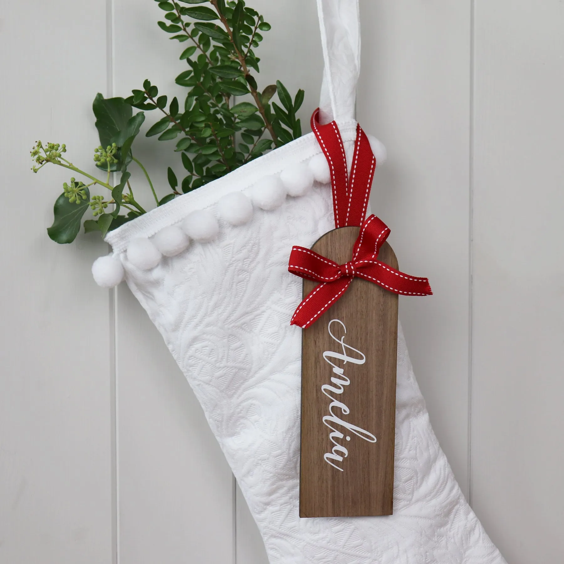 Pure White Christmas Santa Stocking