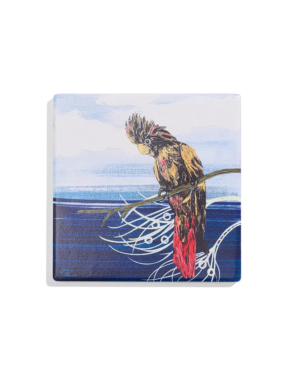 Red Tail Back Cockatoo Coaster