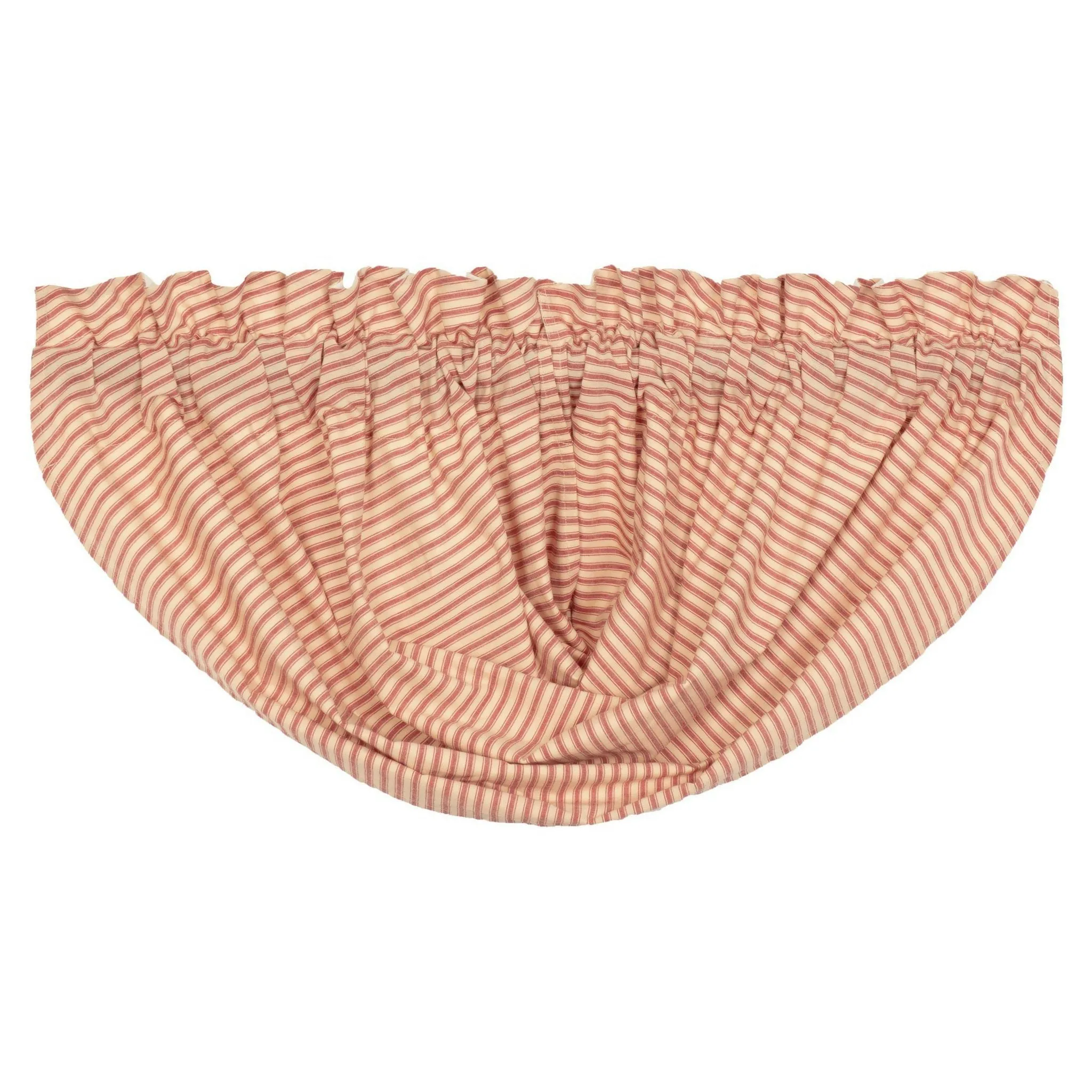 Sawyer Mill Red Ticking Stripe Lined Balloon Valance