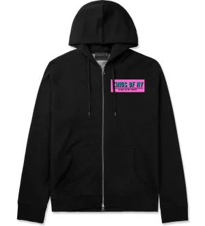 Self Made Self Sold Pink Zip Up Hoodie