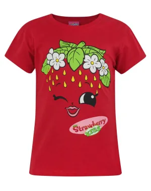 Shopkins Strawberry Kiss Girl's T-Shirt - Red