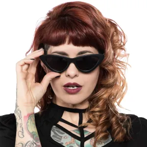 Sourpuss Cat Eye Sunglasses Matte Black