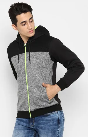 Spykar Black Polyester Sweatshirt For Men