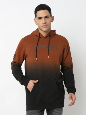 Spykar Hooded Full Sleeves Red Sweatshirt For Men