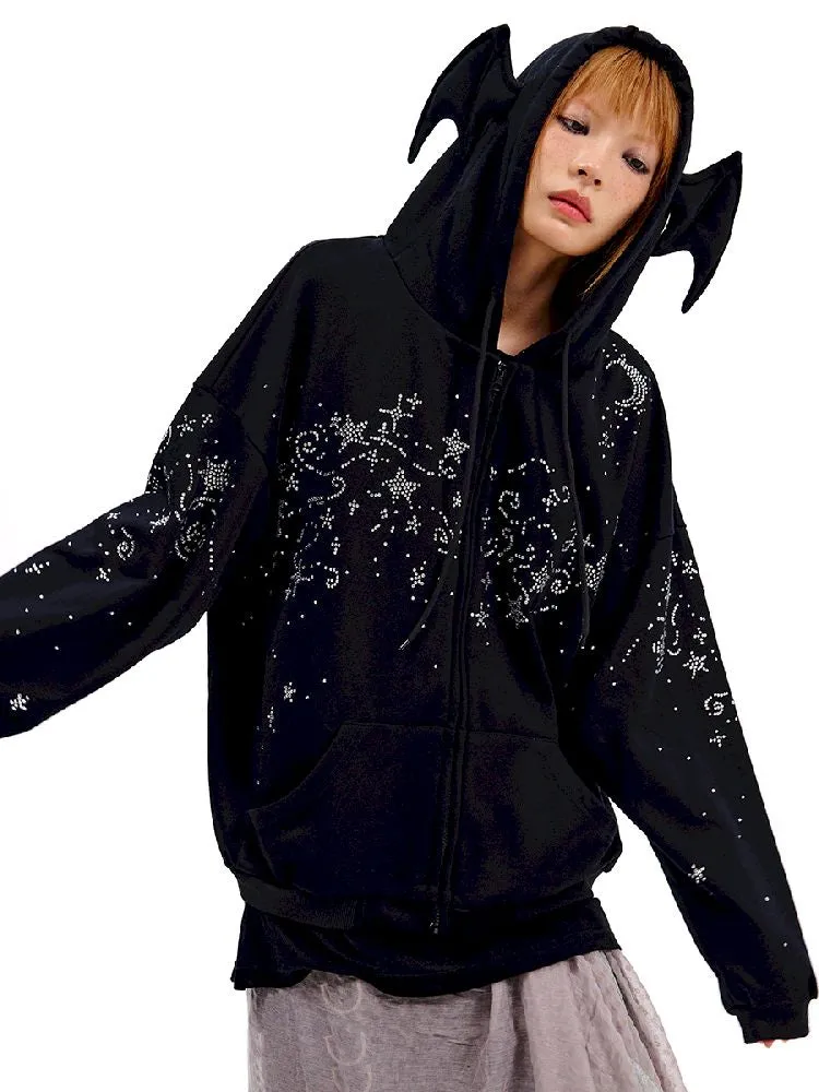 Starry Night Rhinestone Sweatshirt【s0000010504】