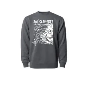 SunDiego SAN CLEMENTE MAP SWEATSHIRT - BLACK/WHITE