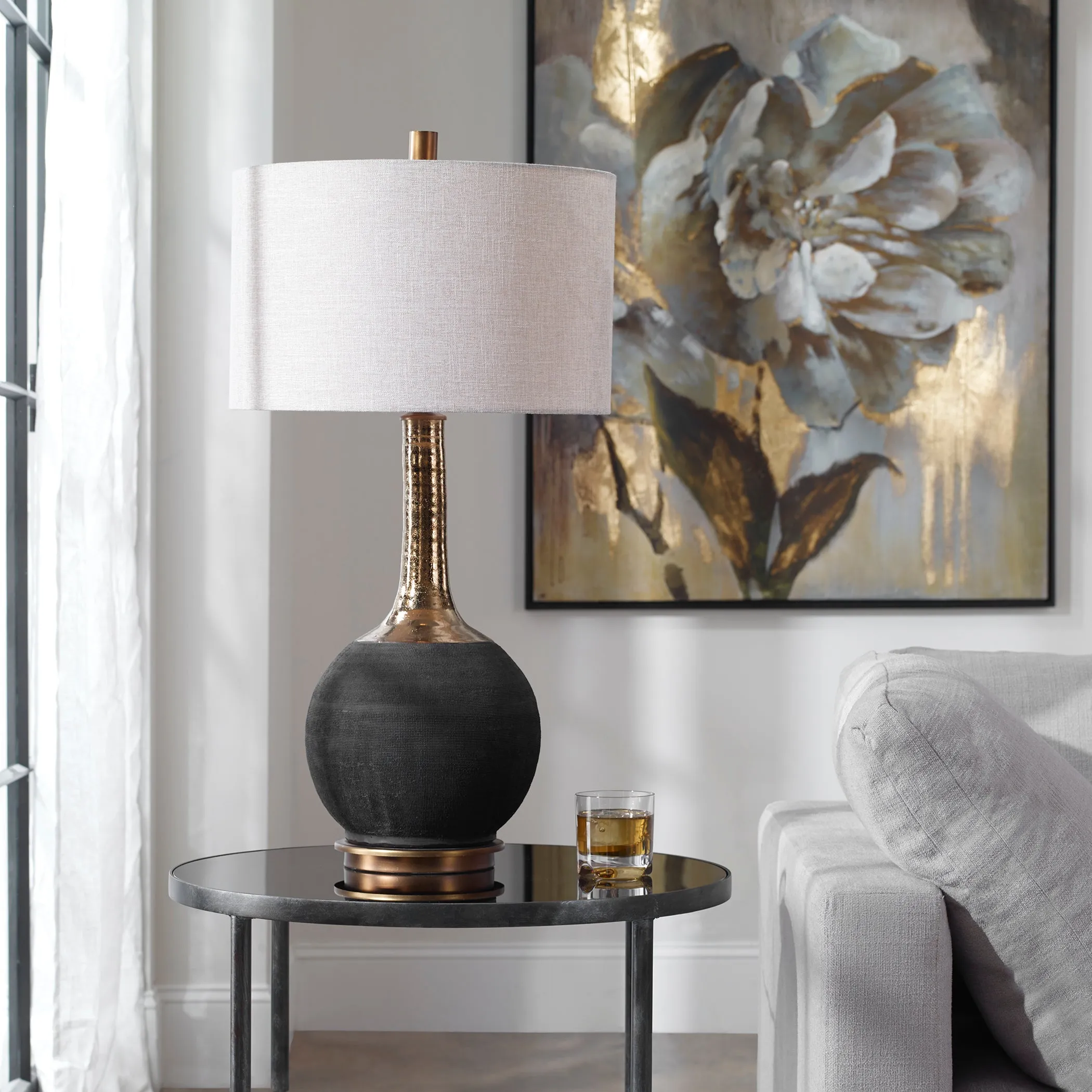 Uttermost Arnav Textured Black Lamp