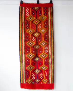 Vintage Kurdish kilim runner 2'10"x7'