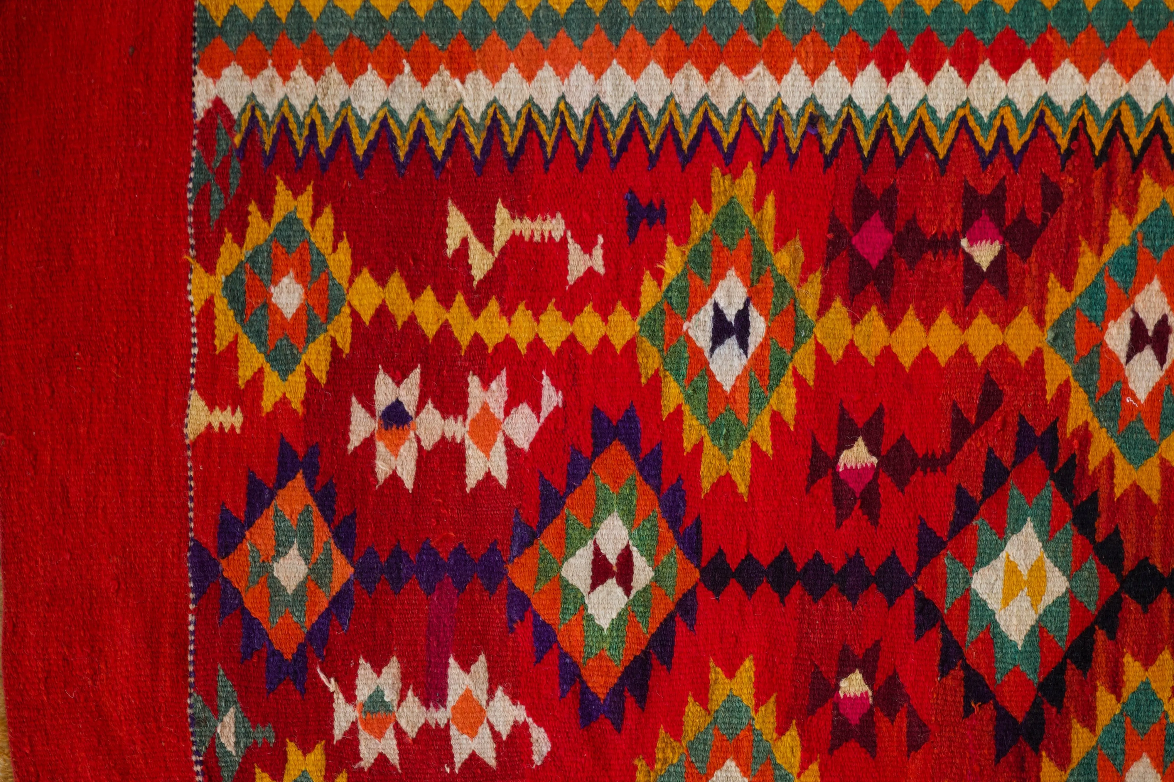 Vintage Kurdish kilim runner 2'10"x7'