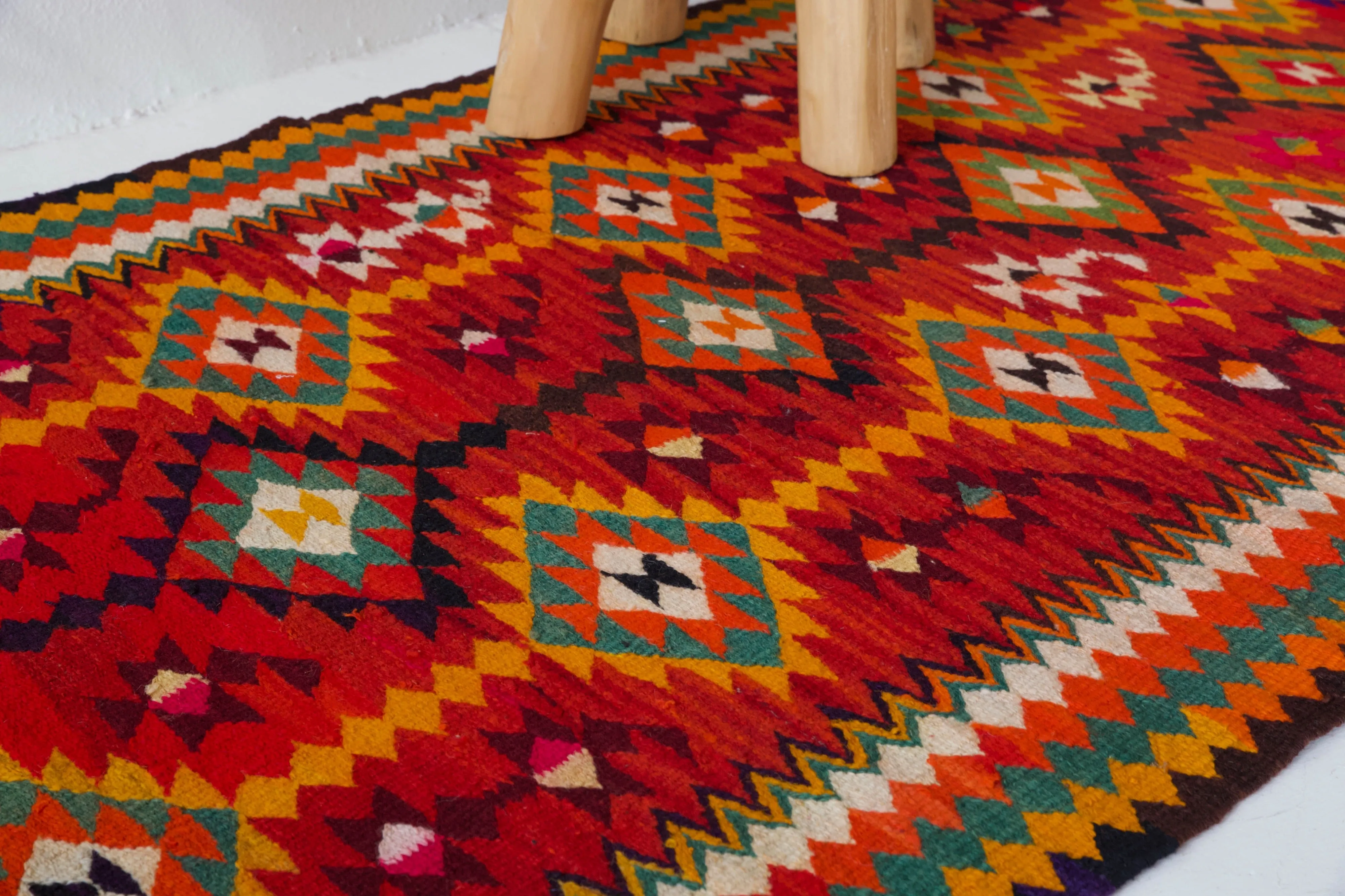 Vintage Kurdish kilim runner 2'10"x7'